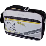 Harms Import Kühltasche 12 Liter Umhängetasche blau Picknicktasche weiß, Tragegurt verstellbar Reißverschluss wasserdicht, Polyester Peva, Lxbxh 36x24x14 cm