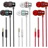 In Ear Kopfhörer mit Kabel, In Ear Ohrhörer mit Mikrofon und Lautstärkeregler,Klang Klarheit, 3.5mm Leichte Kopfhörer kompatibel für Samsung Galaxy, iPad,Smartphone, MP3 Players usw