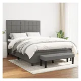 vidaXL Boxspringbett 140 x 200 cm Dunkelgrau