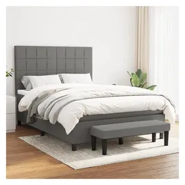 vidaXL Boxspringbett 140 x 200 cm Dunkelgrau