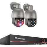 8CH POE CCTV Sicherheitskamerasystem, 5MP HD Auflösung, KI-Gesichtserkennung, 8CH 2 PTZ Kamera, 3T (Outdoor-Sport)