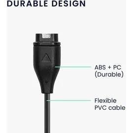 kwmobile Smartwatch Ladekabel für Garmin vivomove 3S / vivoactive 4S 5 / Venu 3 / Venu 3S USB-C Ladekabel für Smartwatch - Smart Watch Aufladek... - Schwarz
