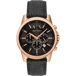 Chronograph ARMANI EXCHANGE, schwarz, rosegoldfarben, Armbanduhren, Herren, Chronograph, Quarzuhr, Armbanduhr, Herrenuhr, analog, Tag, 12/24-Std.-Anzeige