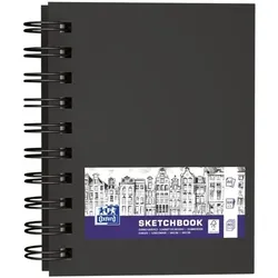 Oxford Sketchbook A6 Spiralbindung - 80 Blatt schwarz