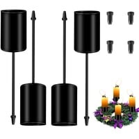 4 Stück Kerzenhalter Adventskranz,Kerzenhalter Kranz,Retro Kerzenteller Adventskranz, Für Kränze, Tischgestecke & Blumentöpfe
