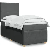 vidaXL Boxspringbett 140 x 200 cm Dunkelgrau
