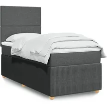 vidaXL Boxspringbett 140 x 200 cm Dunkelgrau