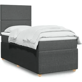 vidaXL Boxspringbett 140 x 200 cm Dunkelgrau