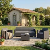 Dmora Dmüh Lounge-Set Loungeset anthrazit