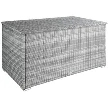 Tectake tectake® Auflagenbox, mit Aluminiumgestell und Rattangeflecht, komfortable Hubautomatik, 145 x 82,5 x 79,5 cm