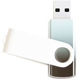 USB-Flash-Laufwerk, 64 GB, USB 2.0 Speicherstick, Großhandels-Massenware, drehbares Design, Daumenlaufwerk für Datenspeicherung, Farbverlauf, Schwarz–Silber, 1 Stück