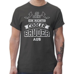 Shirtracer T-Shirt So sieht ein richtig cooler Bruder aus Pfeile Bruder grau XXL