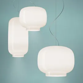 Foscarini Chouchin 2 2-flg. 43 cm rund grün/weiß Glas dimmbar