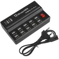 Ausla USB Hub, 12 Anschlüsse USB-Ladestation, Schnelles Und Sicheres Laden, 5v 10a USB Steckerleiste (220v-Eu)