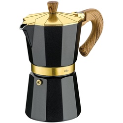 Cilio Espressokocher Espressokocher Kaffeebereiter Mokkakocher 6T cilio CLASSICO ORO 321432 schwarz