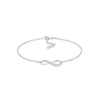 Elli Infinity Armband mit Zirkonia in 925 Sterling Silber weiß 18 cm