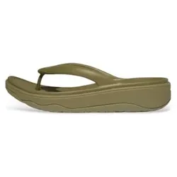 Fitflop für Damen. HF4-C14 W Relieff Recovery Zehenstegsandalen (38), 3 bis 5 cm, Keine, Lässig, Grün