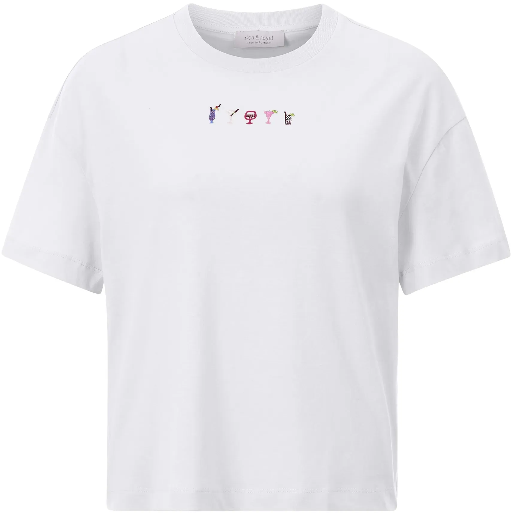 T-Shirt RICHROYAL, Damen, Gr. XS, weiß, Single Jersey, Obermaterial: 100% Baumwolle, loose fit kurz, Rundhals, abgesteppte Kante, Shirts T-Shirt, Mit Rundhalsausschnitt