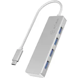 RaidSonic Icy Box IB-HUB1425-C3 silber USB-Hub, 4x USB-A 3.0, USB-C 3.0 [Stecker] (60437)