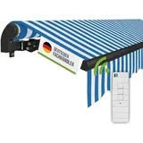empasa Elektrische Gelenkarmmarkise 'Start Plus' Markise Sonnenmarkise Sonnenschutz, komplett vormontiert, Verschiedene Größen und Farben, Farbe:blau/weiß gestreift, Größe:250 x 200