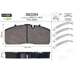 Bremsbelagsatz Scheibenbremse VALEO 882284