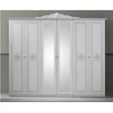 Casa Padrino Luxus Barock Schlafzimmer Schrank Weiß / Grau 261,4 cm - Barock Schlafzimmer Möbel