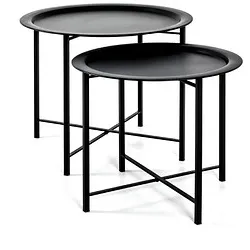 HAKU Möbel Couchtische-Set Metall schwarz