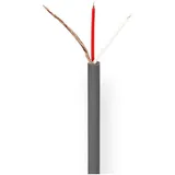 Nedis Mikrofonkabel 2X 0.12 mm2 Kupfer 100.0 m rund PVC Dunkelgrau Rolle (100 m), Audiokabel