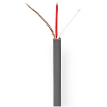 Nedis Mikrofonkabel | 2 x 0.12 mm2 Kupfer 100.0 m rund PVC Dunkelgrau Rolle (100 m), Audiokabel