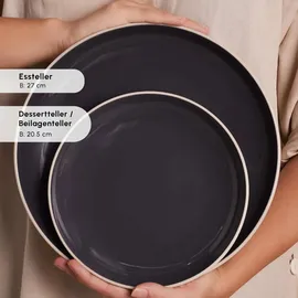 KARACA Terra Geschirrset Tafelservice 36-tlg. Anthrazit