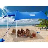 UMARDOO Familien-Strandzelt mit 4 Aluminium-Stangen, Pop-Up-Strand-Sonnenschutz mit Tragetasche