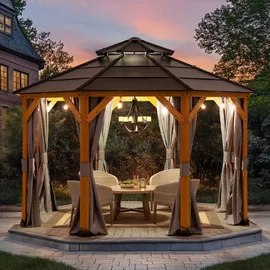 Sunjoy Vorhang für Zedernholz Gazebo 395 cm x 395 cm