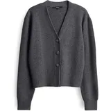 Someday Damen Strickjacke | Toria Regular Strickcardigan aus Wolle Baumwoll Mix ashy Grey Melange, 42 - 42