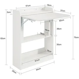 SoBuy Schreibtisch FWT92-W Weiß