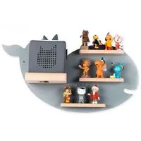 BOARTI Kinderregal Wal hängend für Toniebox und Tonie Figuren platzsparendes Regal Maße: H. 29 x B. 51 x T. 19 cm Wandregal für Musikbox und Figuren Aufbewahrung mit Magneteinsätzen Aufbewahrungsregal Holz
