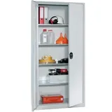 CP-Möbel Werkzeugschrank Basis, aus Metall, lichtgrau, mit 4 Fachböden, abschließbar, 93 x 195 x 40 cm