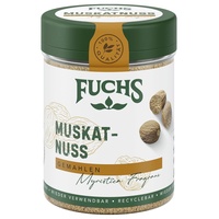 Fuchs Gewürze - Muskatnuss gemahlen - verfeinert Kartoffelgerichte aller Art oder Desserts - natürliche Zutaten - 50 g in wiederverwendbarer, recyclebarer Dose