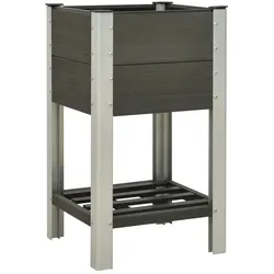 vidaXL Garten-Hochbeet mit Ablage 50x50x90 cm WPC Grau