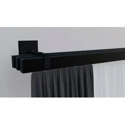 Gardinenstange INDEKO "Bern", schwarz, L:430cm, Gardinenstangen, Innenlauf Komplett-Set inkl. Gleitern und Montagematerial
