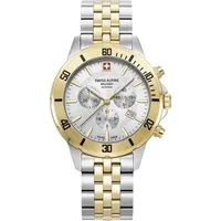 Swiss Alpine Military Herren Uhr Analog Quarz Chronograph 7024.9142SAM