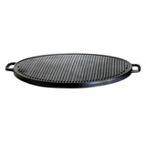 Gusseisenkuss Grillplatte aus Gusseisen ø 45 cm Gussplatte Plancha geriffelt/glatt Gusseisenkuss