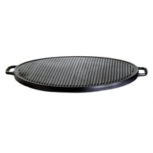 Gusseisenkuss Grillplatte aus Gusseisen ø 45 cm Gussplatte Plancha geriffelt/glatt - Gusseisenkuss