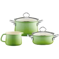 RIESS Nouvelle Topf-Set 3-tlg. Fleischtopf + Kasserolle + Schnabeltopf smaragd