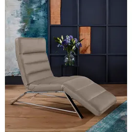 W.Schillig Relaxliege daily dreams Leder/Polyester 75 x 91 x 170 cm Braun mit Kissen
