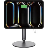 LULULOOK [Aufrüsten] Magnetisch Kabelloses Laden Ständer für iPad Pro 11" M4 (2024), Faltbar iPad Pro Ständer mit 360° Schwenk Basis, 18W Aufladen Aluminium Verstellbar Tablet Ständer mit USB C Kabel
