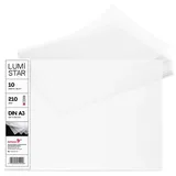 Netuno 10x Transparentpapier bedruckbar DIN A3 29,7 x 42 cm 210g LumiStar durchsichtiges Papier dick Weiß zum basteln Transparentpapier bedruckbar Transparentes Vellum Papier für Einladungen