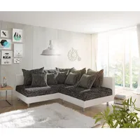 DeLife Ecksofa Clovis Weiss Schwarz Ottomane Links Modulsofa, Design Ecksofas, Couch Loft, Modulsofa, modular