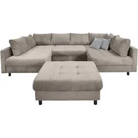 Collection AB Wohnlandschaft Polyester U-Form 3-Sitzer braun