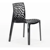 Grand Soleil Gruvyer Stapelbar Polypropylen Küche Bar Stühle - Schwarz 2