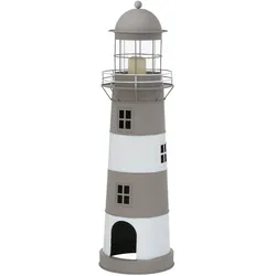 Kerzenlaterne Amrum Leuchtturm H.75 Ø 22 cm grau weiß Stückpreis